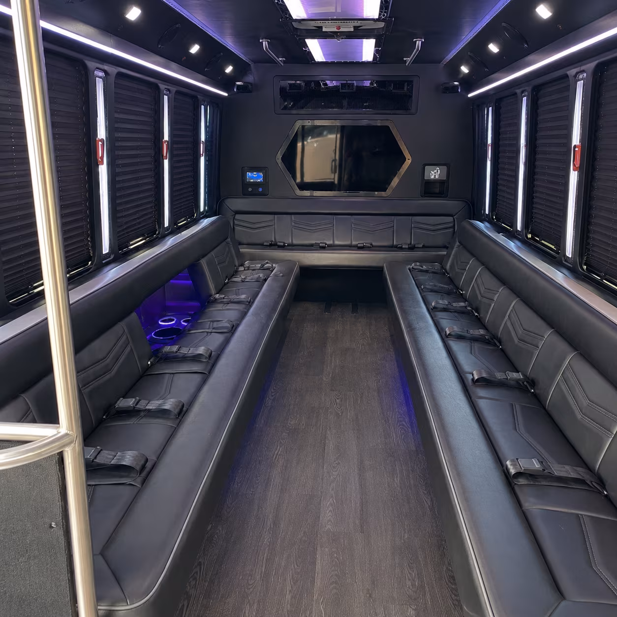 florissant 18 passenger party bus interior