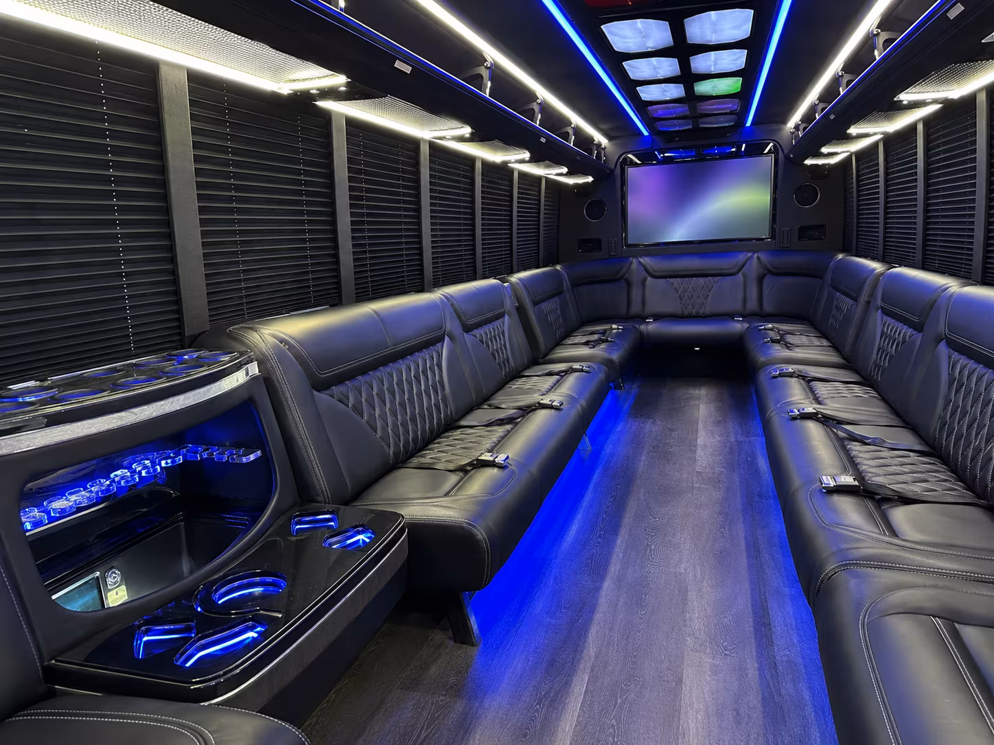 florissant 20 passenger party bus inside