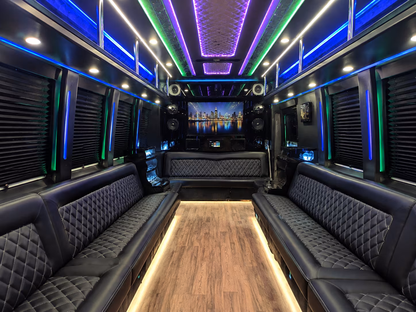 florissant 25 passenger party bus interior