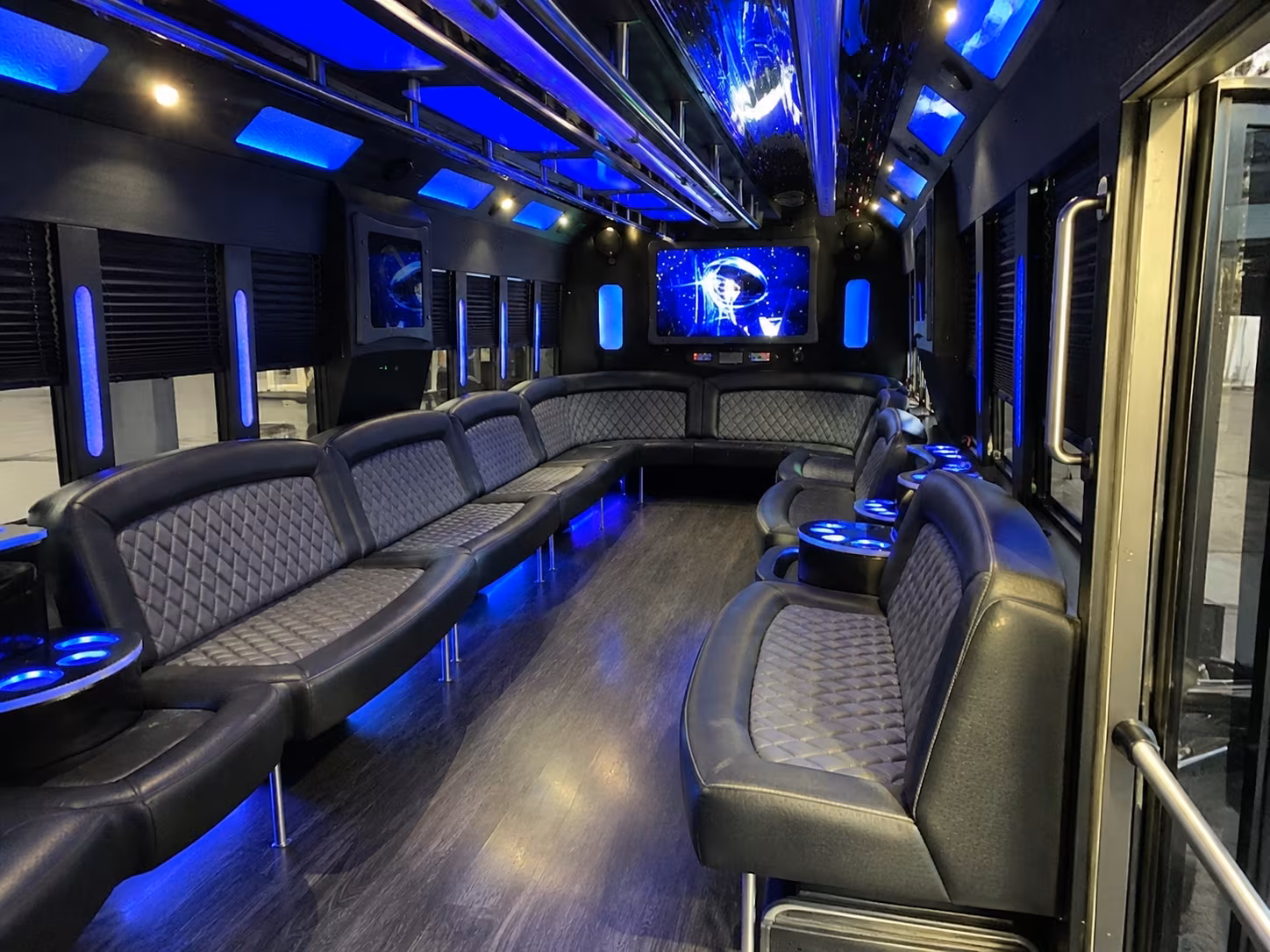 florissant 28 passenger party bus interior