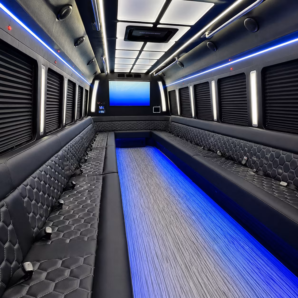 florissant 50 passenger party bus inside